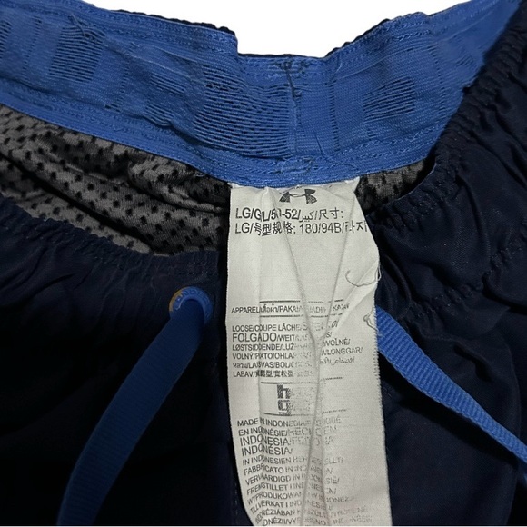 Men's Under Armour Swim Trunks Navy‎ Blue Board Shorts/L - Picture 2 of 4